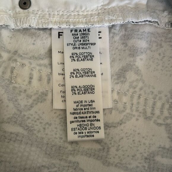 Frame Denim Le Mini Skirt Grey Python Snake Print Sz 31 - Picture 9 of 12